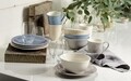 12 részes kávéskészlet, mint a Villeroy & Boch, Color Loop Stone, prémium porcelán, szürke