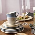 12 részes kávéskészlet, mint a Villeroy & Boch, Color Loop Stone, prémium porcelán, szürke