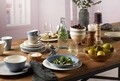 Set de masa 12 piese, Like Villeroy & Boch, Color Loop Blueblossom, portelan premium, mov