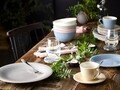 Set mic dejun 12 piese, Like Villeroy & Boch, Color Loop Breakfast Rose, portelan premium, roz