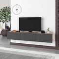 Comoda TV, Homitis, Francy 180, .180x30x30 cm, PAL, Stejar safir / Antracit