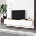 Comoda TV, Homitis, Francy 180, .180x30x30 cm, PAL, Stejar Safir / Alb