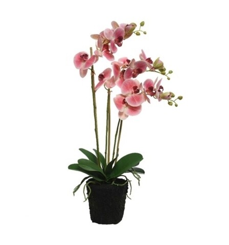 Floare artificiala Orchid, Decoris, 35x16x62 cm,  roz