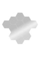 Oglinda decorativa, Mirrorland, Hexagon (12 Pieces), Oglinda acrilica;MDF, Argintiu