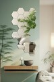 Oglinda decorativa, Mirrorland, Hexagon (20 Pieces), Oglinda acrilica;MDF, Argintiu