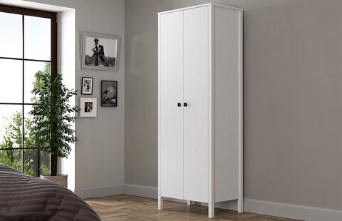 Dulap pentru haine, Cordelia, FRN-10014-1, 70x195x45 cm, PAL, Maro/Alb