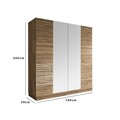 Dulap pentru haine, Cordelia, FRN-7019-1, 180x200x59 cm, PAL, Maro