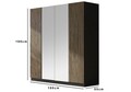 Dulap pentru haine, Cordelia, FRN-9006, 180x190x55 cm, PAL, Lemn / Negru / Pin Atlantic