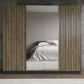 Dulap pentru haine, Cordelia, FRN-9022, 240x213x66 cm, PAL, Lemn / Negru / Pin Atlantic