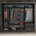 Dulap pentru haine, Cordelia, FRN-9022, 240x213x66 cm, PAL, Lemn / Negru / Pin Atlantic