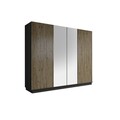 Dulap pentru haine, Cordelia, FRN-9022, 240x213x66 cm, PAL, Lemn / Negru / Pin Atlantic