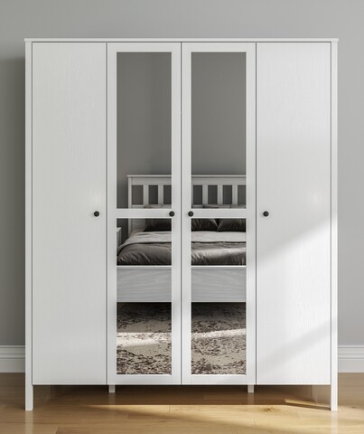 Dulap pentru haine, Cordelia, FRN-20018, 180.8x215x59 cm, PAL, Maro/Alb