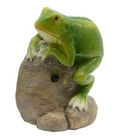 Lampa de gradina Frog right, Decoris, 8x7.4x11.5 cm, verde