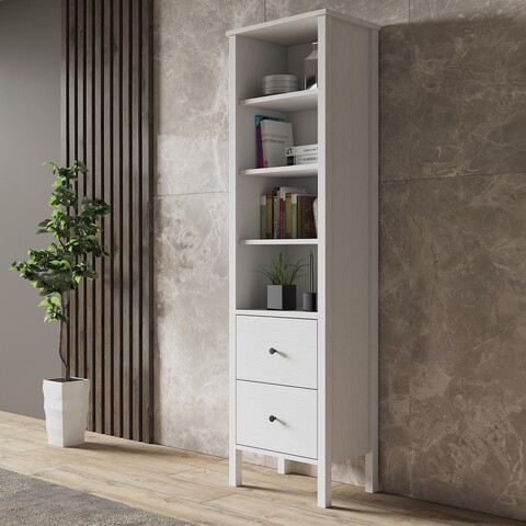 Corp biblioteca, Cordelia, FRN-10034, 80x180x35 cm, PAL, Maro/Alb