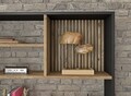 Corp biblioteca, Cordelia, FRN-9013, 90x180x25 cm, PAL, Lemn / Negru / Pin Atlantic