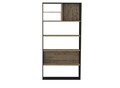 Corp biblioteca, Cordelia, FRN-9013, 90x180x25 cm, PAL, Lemn / Negru / Pin Atlantic