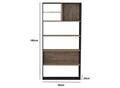 Corp biblioteca, Cordelia, FRN-9013, 90x180x25 cm, PAL, Lemn / Negru / Pin Atlantic