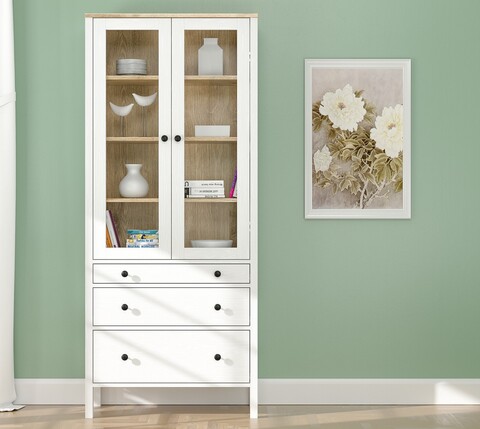 Corp biblioteca, Cordelia, FRN-20069, 83x194x35 cm, PAL, Maro/Alb