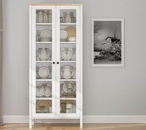 Corp biblioteca, Cordelia, FRN-20074, 83x194x35 cm, PAL, Maro/Alb