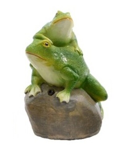 Lampa de gradina Two Frogs, Decoris, 8x7.4x11.5 cm, verde