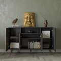 Consola, Cordelia, FRN-9004-1, 140x91x35 cm, PAL, Lemn / Negru / Pin Atlantic