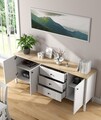 Consola, Cordelia, FRN-20009, 200x82x44 cm, PAL, Maro/Alb