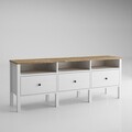 Comoda TV, Cordelia, FRN-10003, 150x57x35 cm, PAL, Maro/Alb