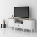 Comoda TV, Cordelia, FRN-10057, 150x60x35 cm, PAL, Maro/Alb
