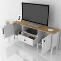 Comoda TV, Cordelia, FRN-10057, 150x60x35 cm, PAL, Maro/Alb