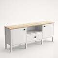 Comoda TV, Cordelia, FRN-10057, 150x60x35 cm, PAL, Maro/Alb