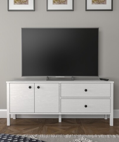 Comoda TV, Cordelia, FRN-20001, 140x58x35 cm, PAL, Maro/Alb