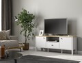 Comoda TV, Cordelia, FRN-20057, 150x58x35 cm, PAL, Maro/Alb
