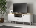Comoda TV, Cordelia, FRN-20057, 150x58x35 cm, PAL, Maro/Alb