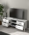 Comoda TV, Cordelia, FRN-20002, 160x62x35 cm, PAL, Maro/Alb