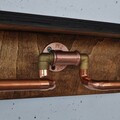 Raft de perete, Evila Originals, Cop055, 40x16x14 cm, Lemn, Nuc / Rose Gold