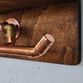 Raft de perete, Evila Originals, Cop055, 40x16x14 cm, Lemn, Nuc / Rose Gold