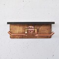 Raft de perete, Evila Originals, Cop055, 40x16x14 cm, Lemn, Nuc / Rose Gold