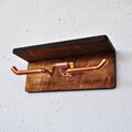 Raft de perete, Evila Originals, Cop055, 40x16x14 cm, Lemn, Nuc / Rose Gold
