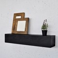 Raft de perete, Evila Originals, Raf286, 13x60x11 cm, Lemn masiv, Negru