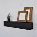 Raft de perete, Evila Originals, Raf286, 13x60x11 cm, Lemn masiv, Negru