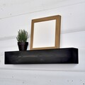 Raft de perete, Evila Originals, Raf286, 13x60x11 cm, Lemn masiv, Negru