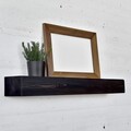 Raft de perete, Evila Originals, Raf286, 13x60x11 cm, Lemn masiv, Negru