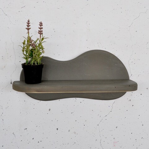 Raft de perete, Evila Originals, Meh222, 34x15x10 cm, Placaj, Gri