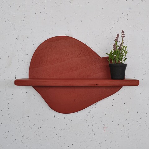 Raft de perete, Evila Originals, Meh225, 35x28x11 cm, Placaj, Portocaliu