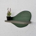 Raft de perete, Evila Originals, Meh226, 35x20x11 cm, Placaj, Verde închis / Gri