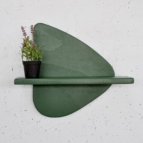 Raft de perete, Evila Originals, Meh227, 35x32x11 cm, Placaj, Verde inchis