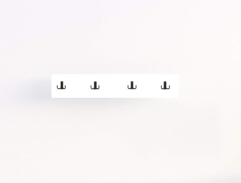 Cuier de perete, Elegance, Dörtlü, 80x15x1 cm, PAL, Alb