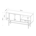 Consola, Elegance, Freya, 150x80x40 cm, PAL, Stejar safir / negru