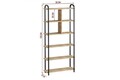 Corp biblioteca, Elegance, Tera, 78x170x22 cm, PAL, Stejar safir / negru
