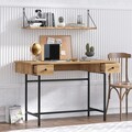 Birou, Elegance, Dixie, 120x74x60 cm, PAL, Stejar safir / negru